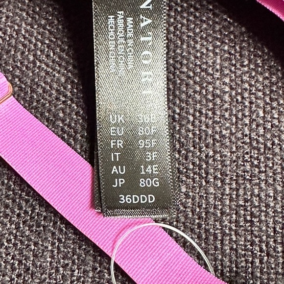 BRA NATORI 36DDD Violet Underwire 7313219 Opaque Full Coverage 3440 LZ - Picture 8 of 11